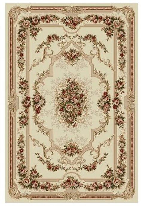 Covor crem cu flori si medalion 574 Selectează mărime: 160 X 230