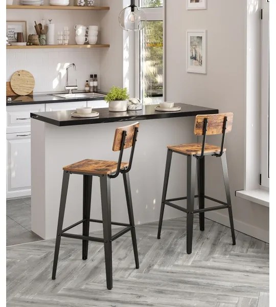 Scaun de bar AVEN maro/negru