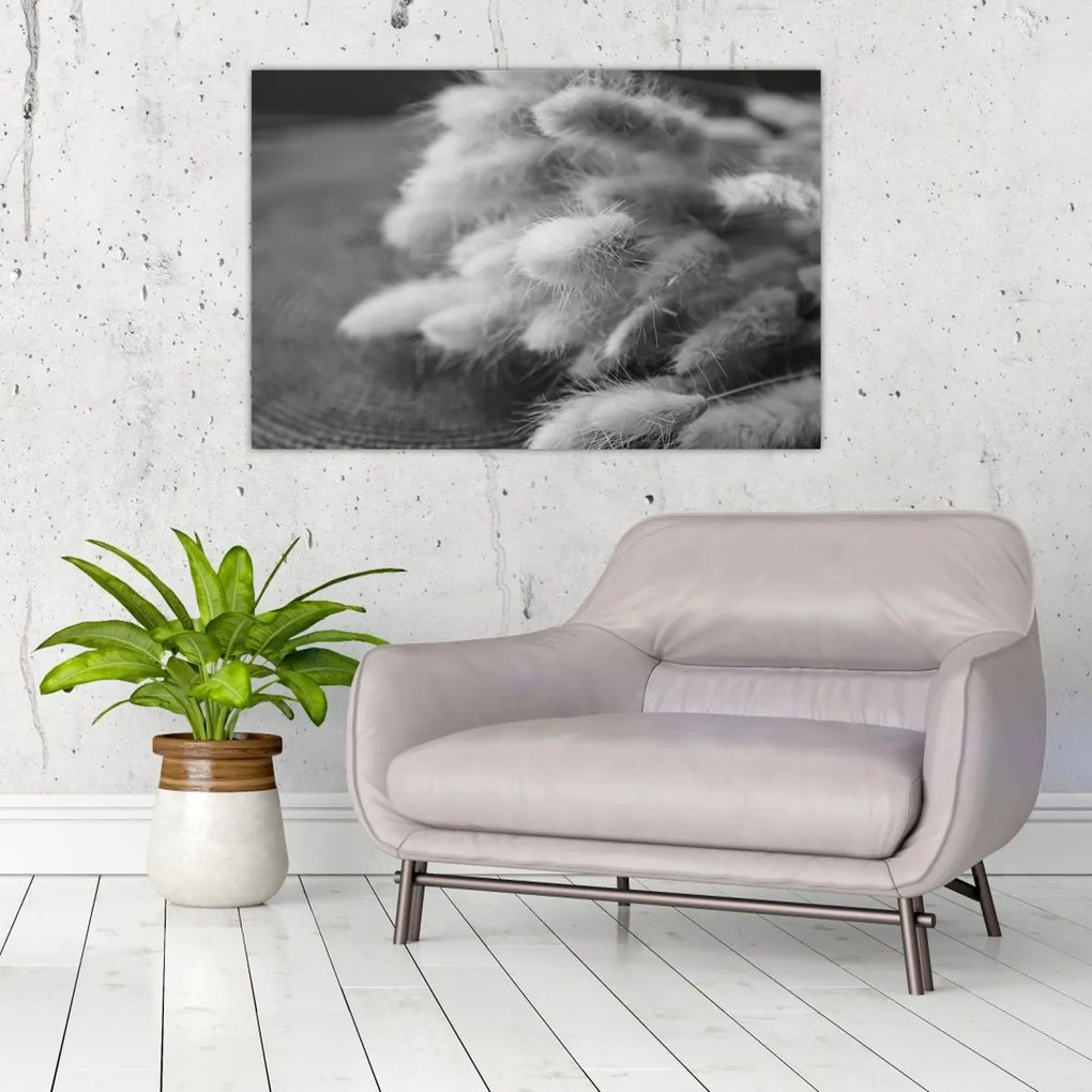 Tablou - iarbă de coadă de iepure pe masă (90x60 cm)