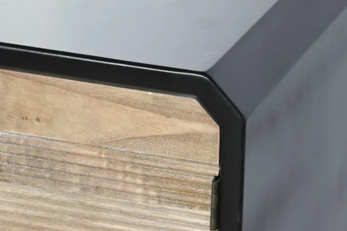 Comoda TV natur si neagra , din lemn „Rustic Charm”
