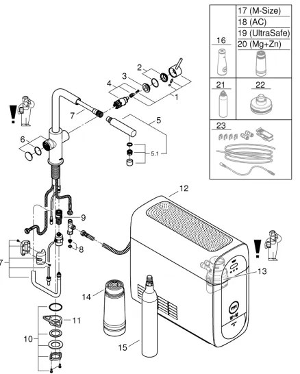 GROHE 31539000 - Baterie pentru chiuvetă BLUE HOME, pipa în L, crom lucios