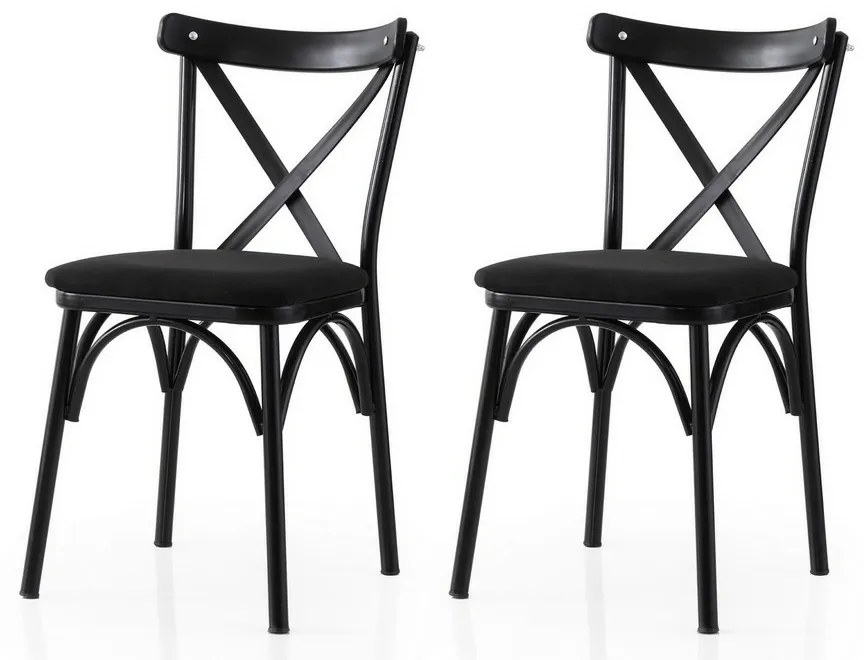 Set de scaune de sufragerie Ekol Black and Black,2 buc.