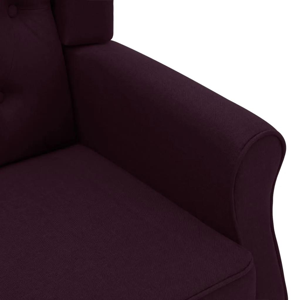 Fotoliu de masaj cu taburet, violet, material textil 1, Violet