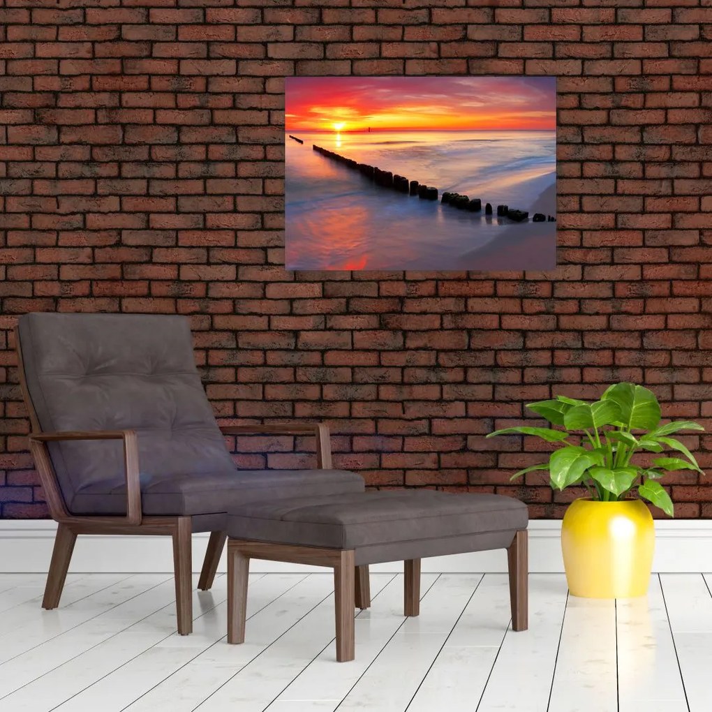 Tablou - Apus de soare, Marea Baltică, Polonia (70x50 cm)