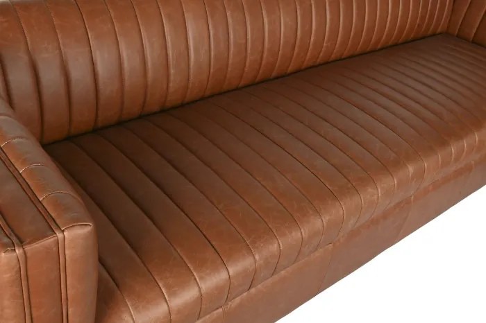 Canapea 4 locuri din piele naturala " Cognac "