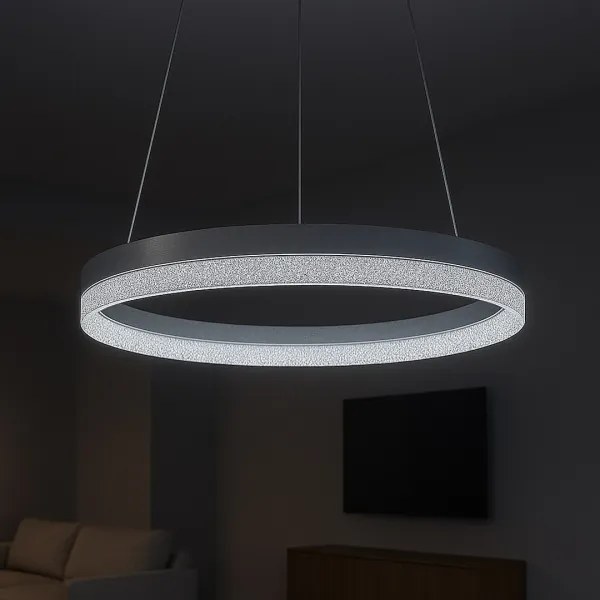 Lustră LED suspendată pe cablu GALA LED/25W/230V Ø 50 cm, argintie