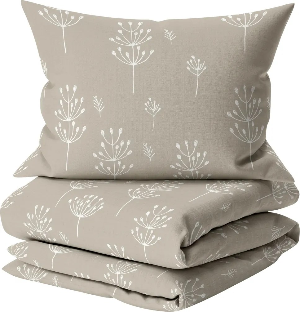 Lenjerie de pat din bumbac Renforce FARAH bejă Dimensiune lenjerie de pat: 80 x 80 cm | 135 x 200 cm