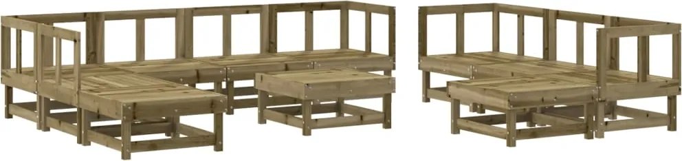 vidaXL Set mobilier de grădină, 11 piese, lemn de pin tratat