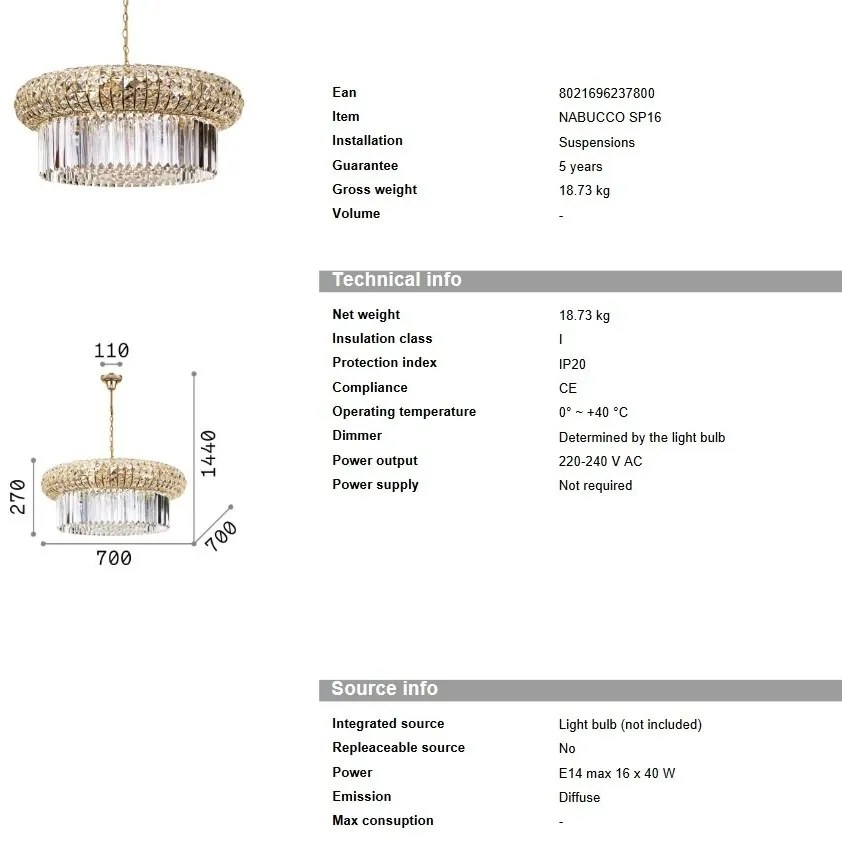 Lustra deosebita design elegant NABUCCO SP18