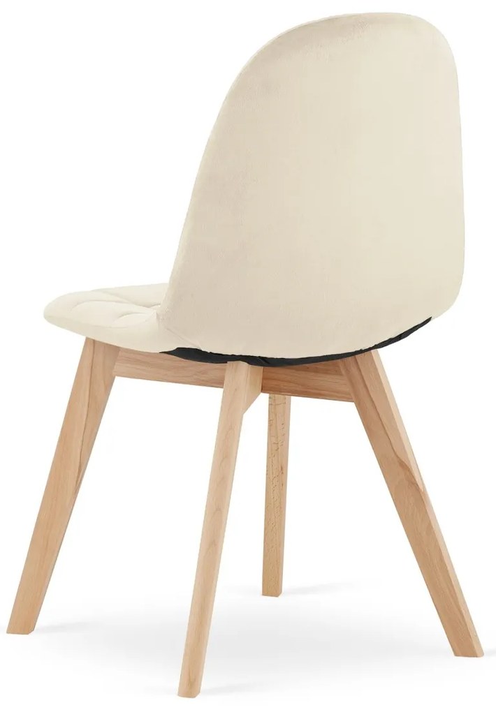 OFERTA Scaun de sufragerie din catifea bej BORA II. calitate secundara