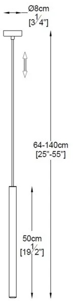 Lustră LED pe cablu Zuma Line P0461-01A-L8L8 LOYA LED/5W/230V negru crom