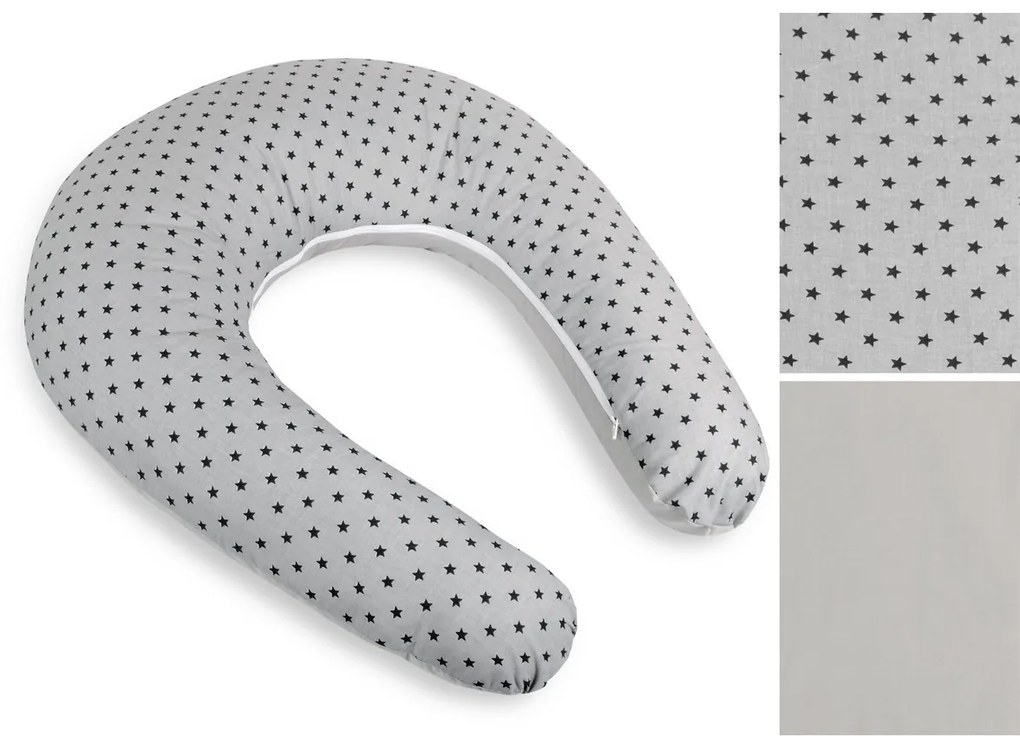 Bellatex Față de pernă pentru alăptare Stele gri ,180 cm