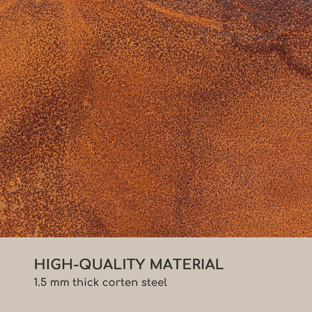 Desert Rust Round, șemineu, ghiveci, oțel, Ø 60 cm, aspect ruginit