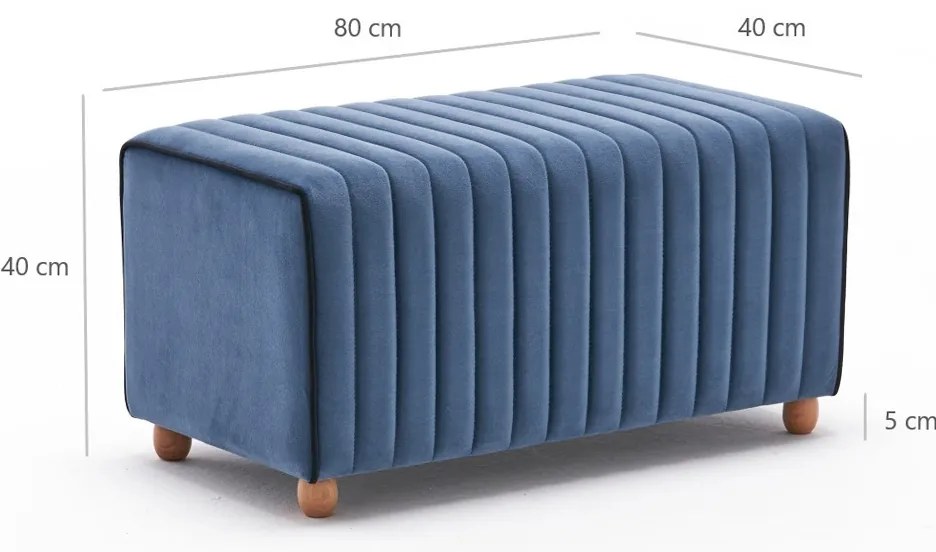 Taburet Mabel Pouf albastru