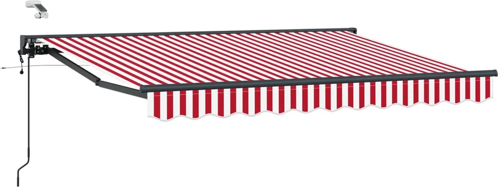 vidaXL Cort electric retractabil Roșu și Alb 3,5 x 2,5 m