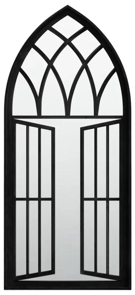 Oglinda de gradina, negru, 100x45 cm, fier uz exterior 1, Negru, 100 x 45 cm
