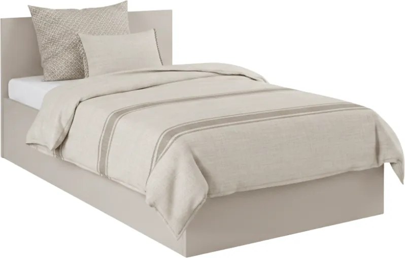 Pat SOFIA 140 x 200 cm, casmir bej Saltele: Saltea Sommera 18 cm, Somiera pat: Cu lamele drepte