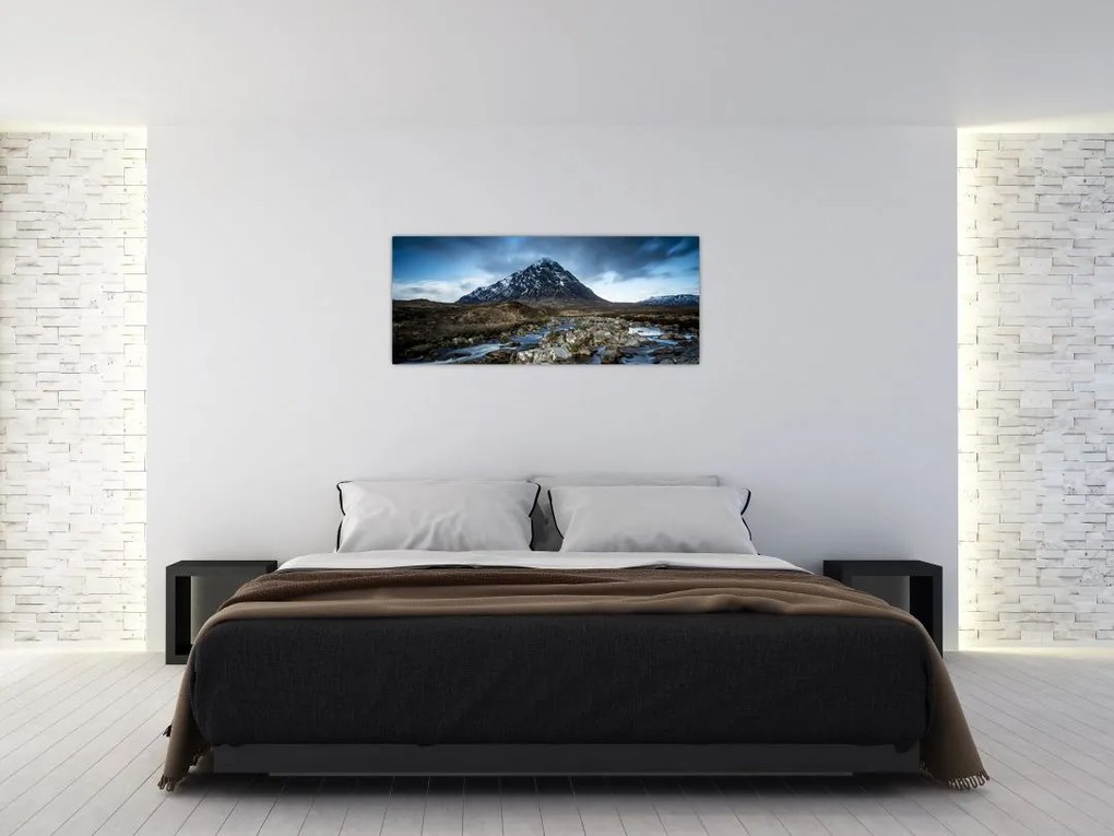 Tablou cu munții și tigrul (120x50 cm)