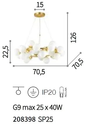 Candelabru design clasic DNA SP25, auriu 208398