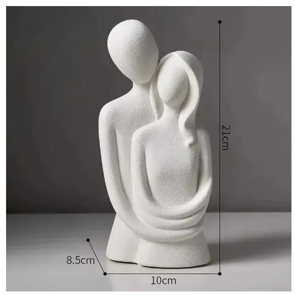 Decorațiune ceramică pentru masă, albă, 21x8,5x10 cm