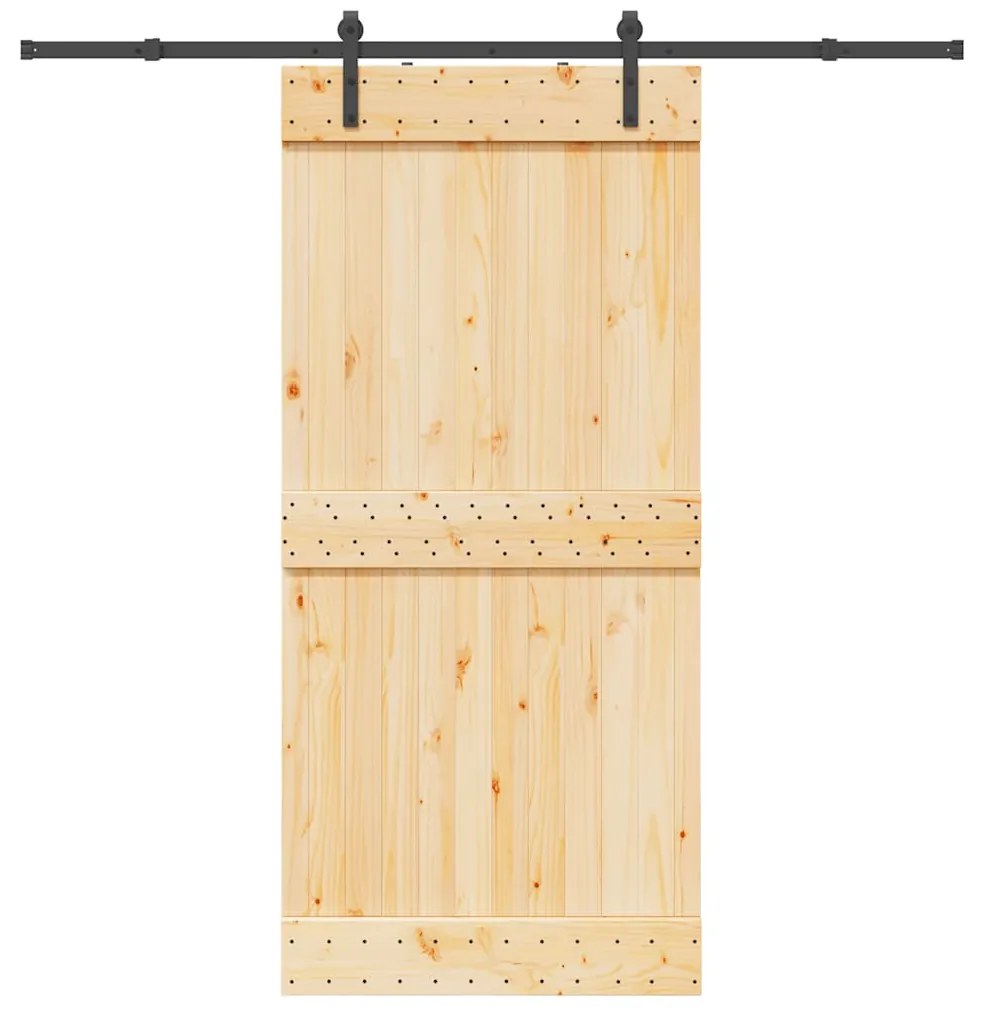 vidaXL Ușă glisantă cu set de feronerie 95x210 cm, lemn masiv de pin