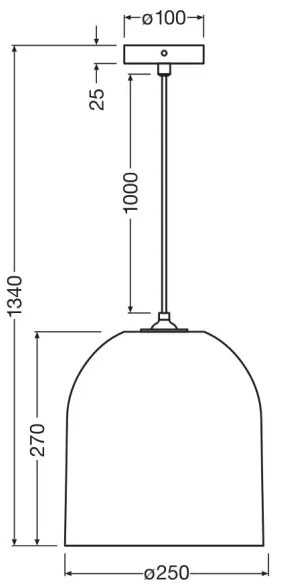 Lustră pe cablu Ledvance DECOR CARDBOARD 1xE27/15W/230V d. 25 cm