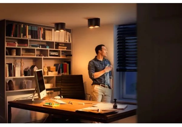 Spot LED dimabil Philips Hue PILLAR 2xGU10/4,2W/230V negru + telecomandă
