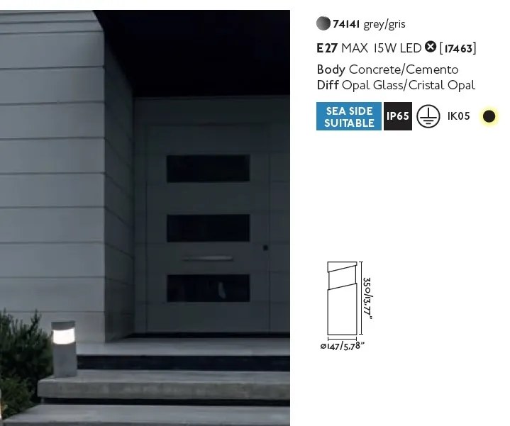 Mini Stalp iluminat exterior design modern IP65 BLOCK