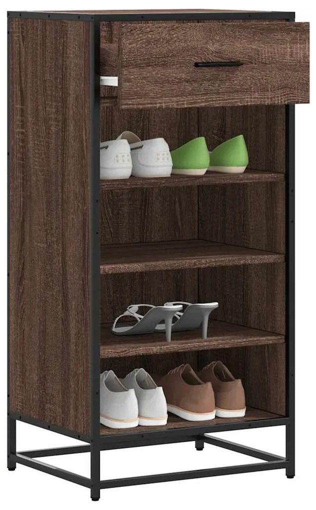 vidaXL Suport pantofi Stejar maro 48x38x97,5 cm Lemn prelucrat