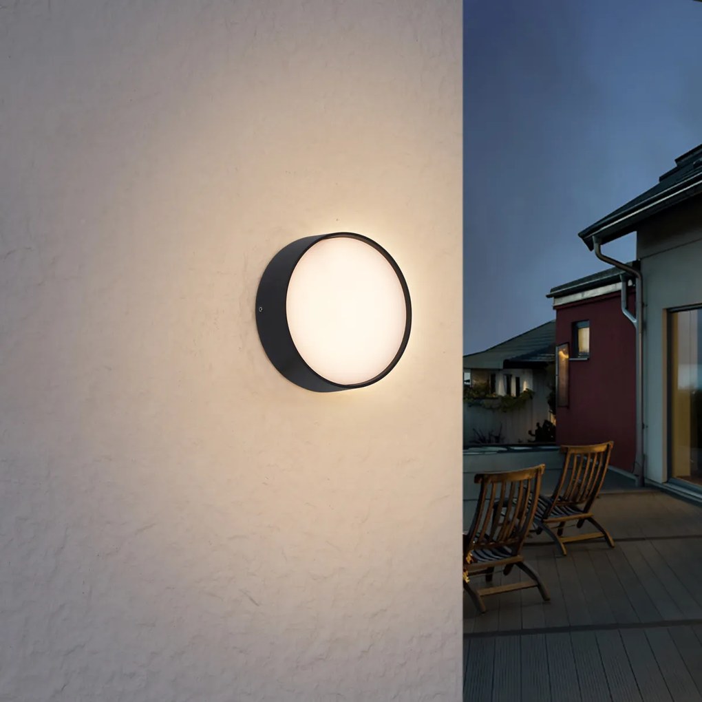 Plafoniere de perete moderne pentru exterior negru incl. LED IP65 - Dop