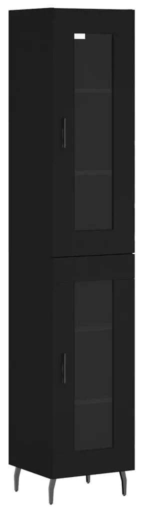 3199442 vidaXL Dulap înalt, negru, 34,5x34x180 cm, lemn prelucrat