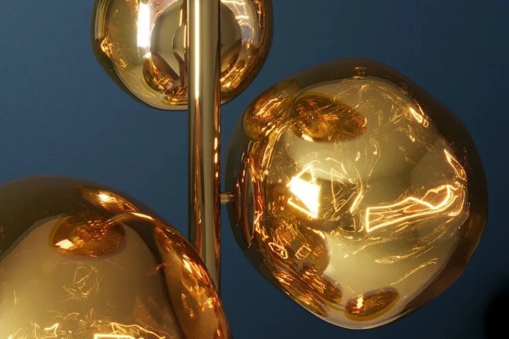 Lampa de podea moderna cu 7 globuri aurii LIQUID DIAMOND