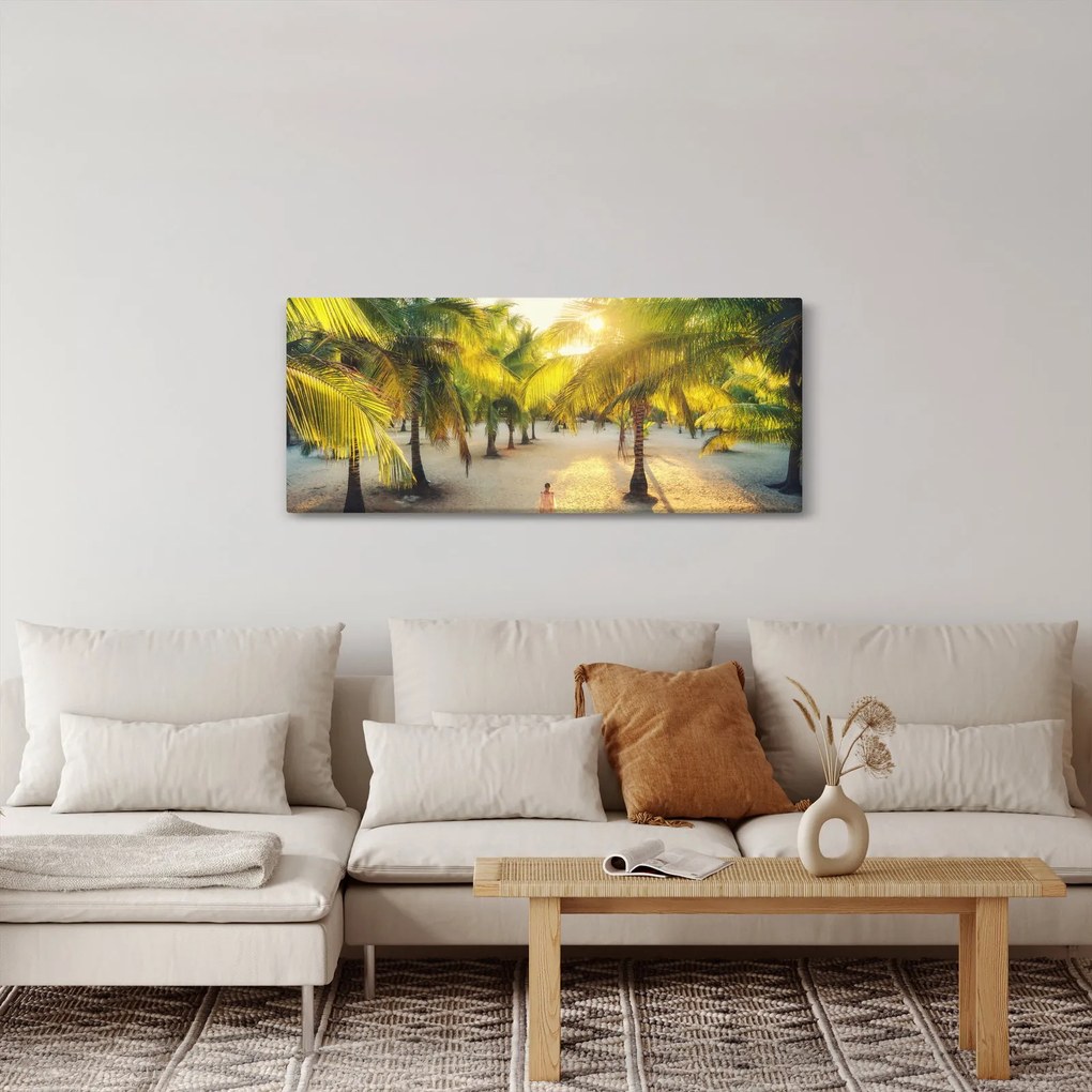 Tablou - Femeie între palmieri (120x50 cm)