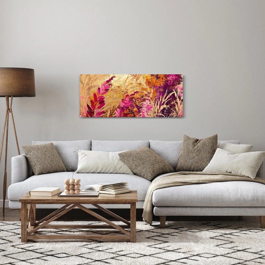 Tablou - Pictură abstractă de flori II. (120x50 cm)
