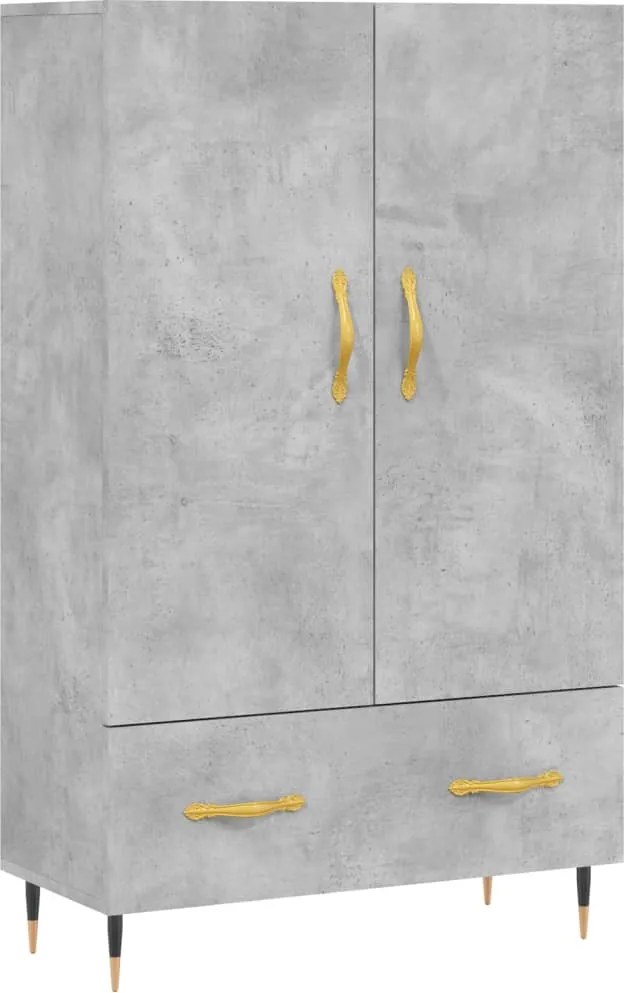 vidaXL Dulap înalt, gri beton, 69,5x31x115 cm, lemn prelucrat