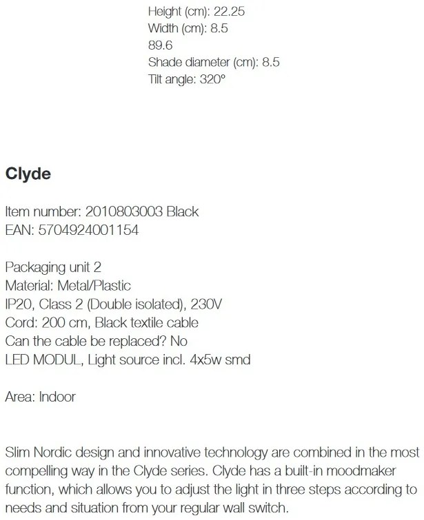 Lustra LED cu 4 brate design nordic Clyde 2010803003 NL