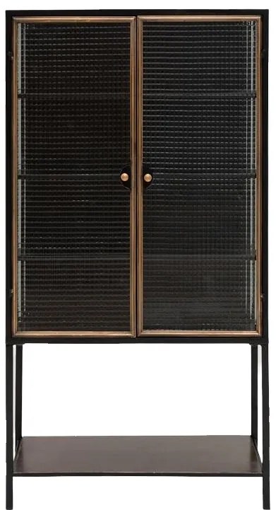 Vitrina din metal si sticla, cu 2 usi, stil industrial, Mirage