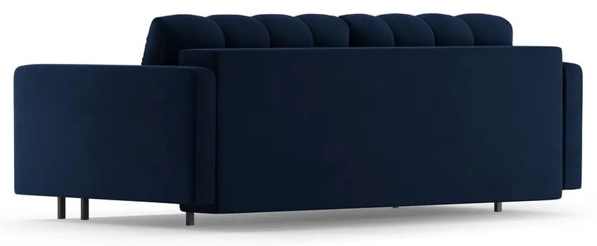 Canapea albastru-închis extensibilă, cu spațiu de depozitare cu tapițerie din catifea 222 cm Bali – Cosmopolitan Design