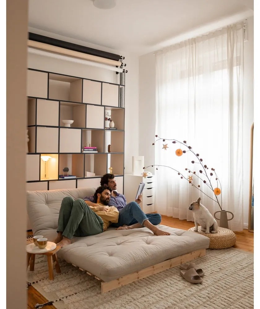 Canapea extensibilă alb/albastru deschis 140 cm Roots - Karup Design