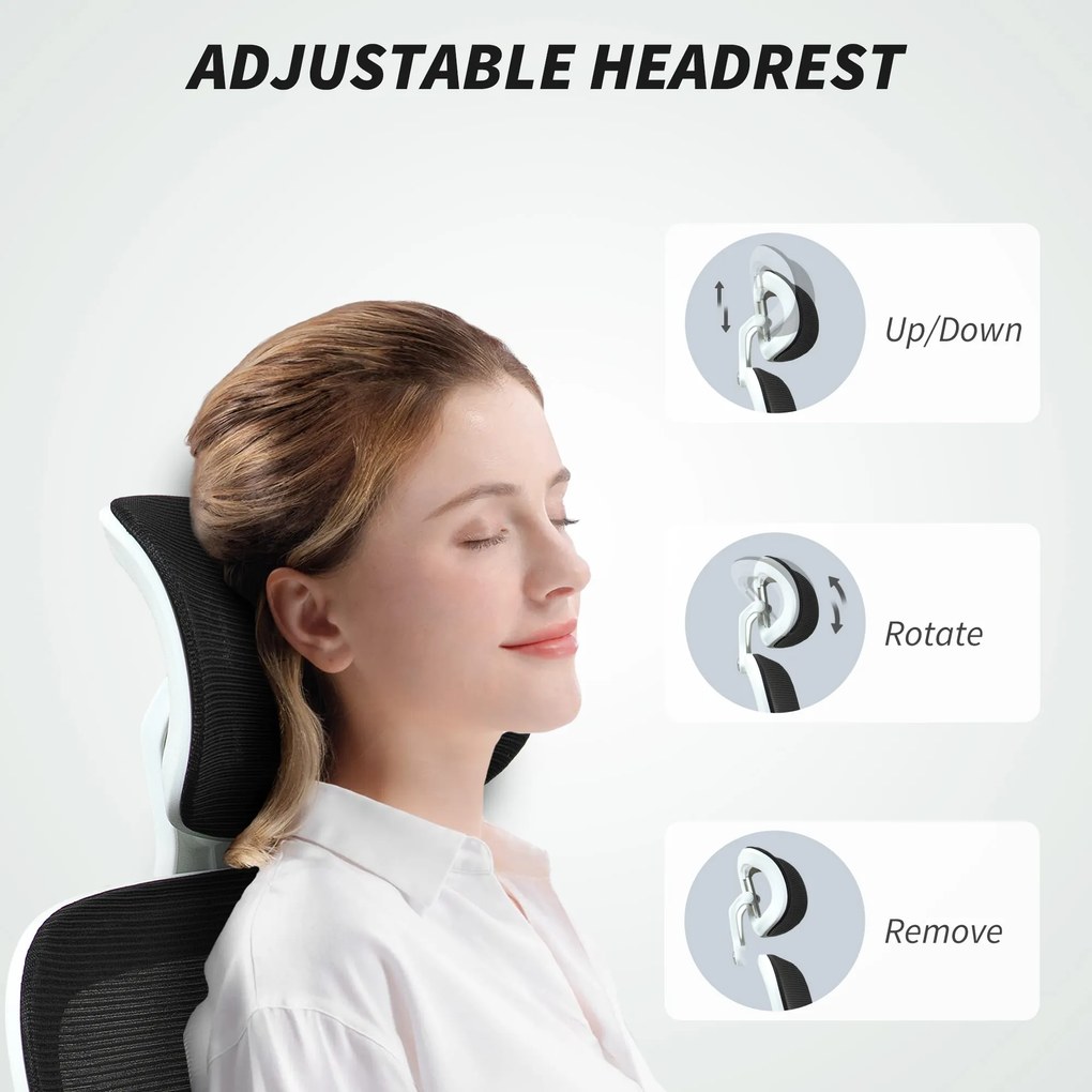 HOMCOM Scaun Birou cu Înălțime Reglabilă, Brațe Rabatabile și Tetieră, Scaun Ergonomic 62x61x112-120 cm, Negru | Aosom Romania