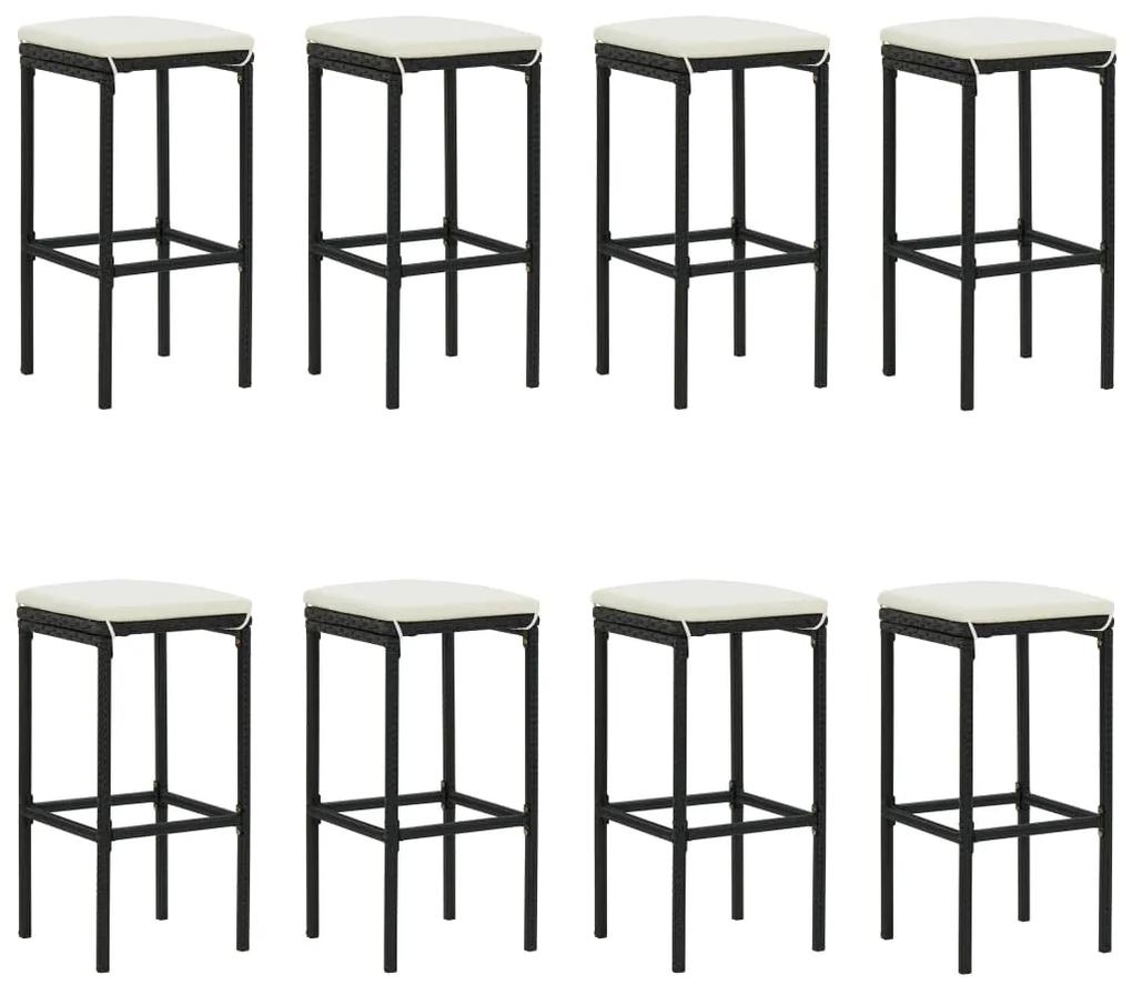 Set mobilier bar de gradina cu perne, 9 piese, negru Negru, 9