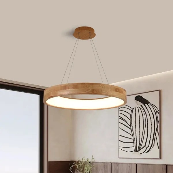 Brilagi - Lustră LED suspendată pe cablu FALCON WOOD, LED/40W/230V, 3000/4000/6000K, 60 cm, lemn