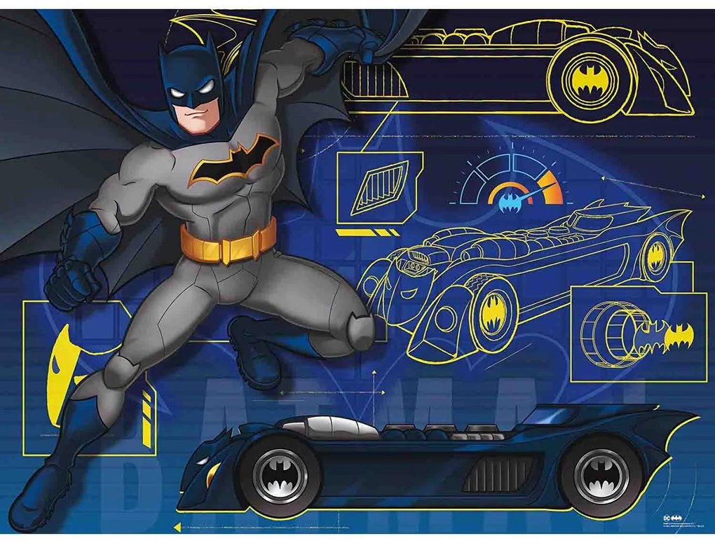 PUZZLE BATMAN CU MASINA, 100 PIESE - RAVENSBURGER (RVSPC13262)