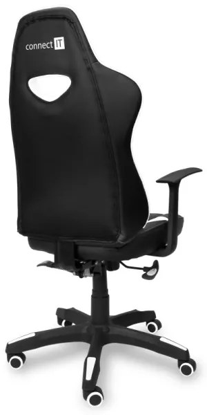 Scaun pentru jocuri video CONNECT IT CGC-0700-WH LeMans Pro negru/alb