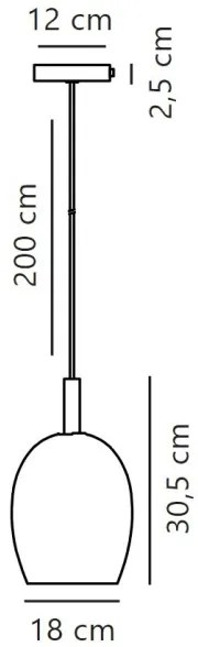 Nordlux - Pendul cu cablu UMA 1xE27/40W/230V Ø 18 cm negru/fumuriu
