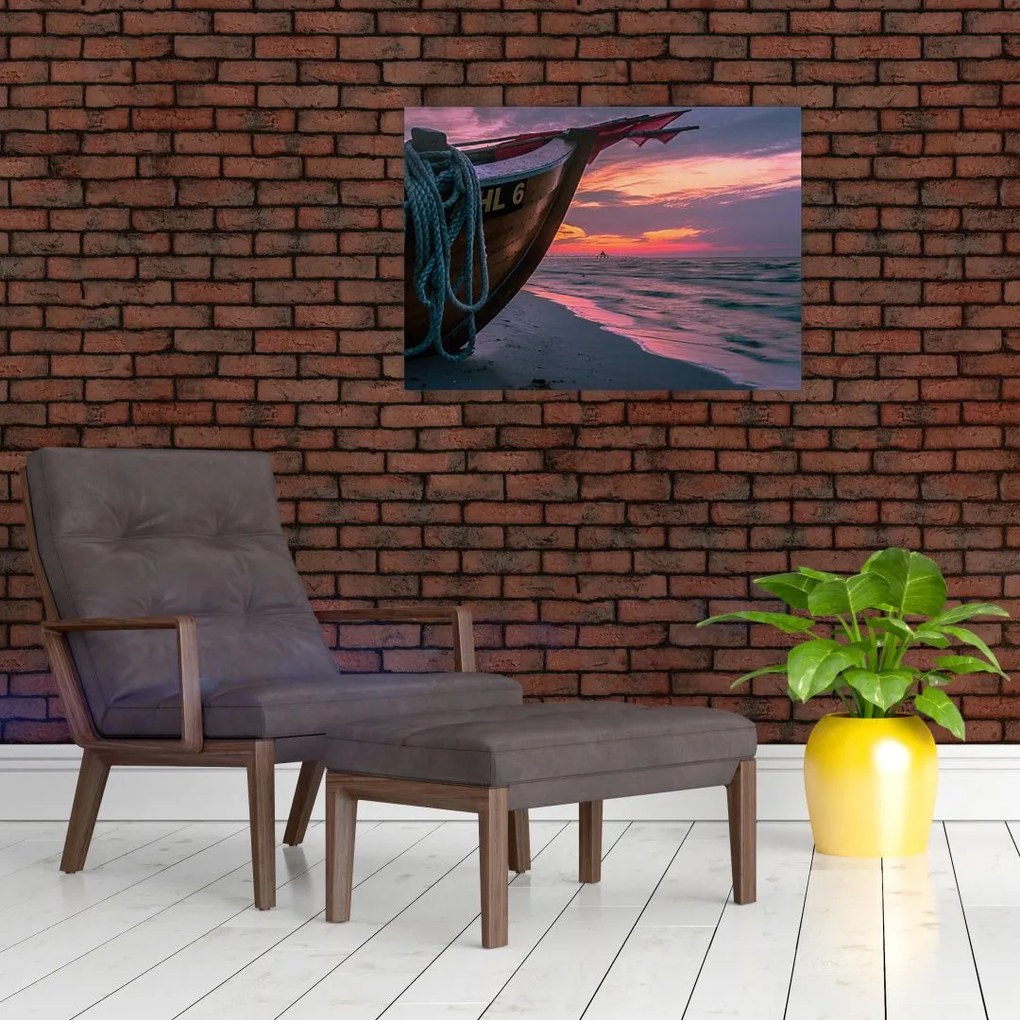 Tablou -Barcă la mal (70x50 cm)