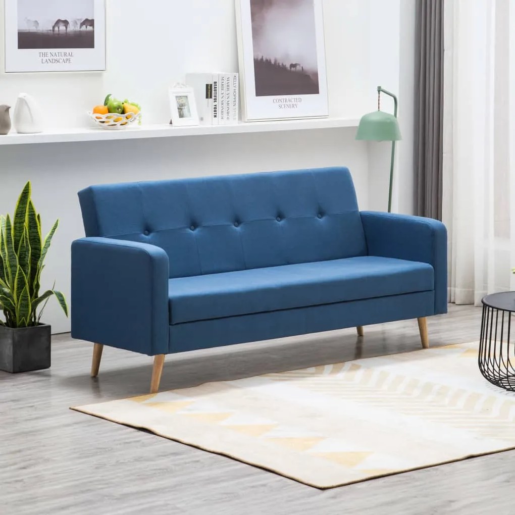 247038 vidaXL Canapea din material textil albastru