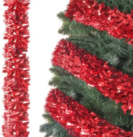 Beteala pentru Craciun, Lungime 6m, Culoare Rosu, Diametru 9cm