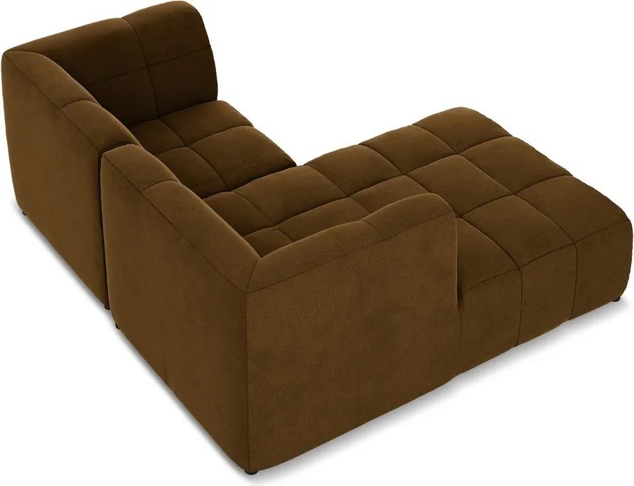 Colțar galben muștar cu tapițerie din catifea (cu colț pe partea stângă/cu șezlong) Aloha – Makamii