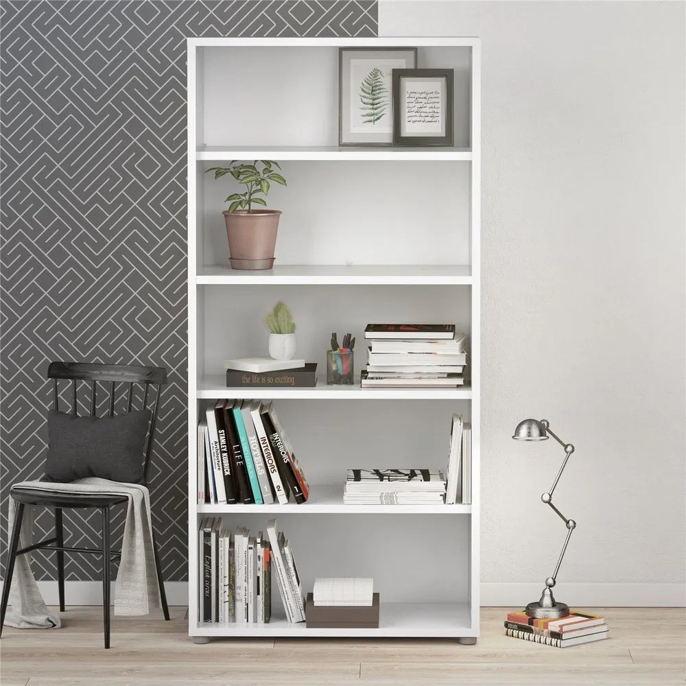 Bibliotecă modulară albă 89x189 cm Prima – Tvilum